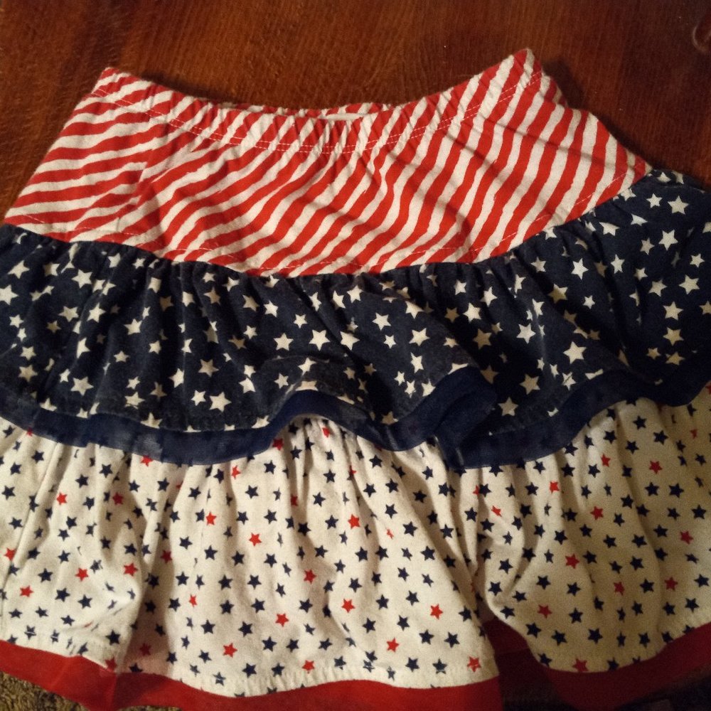 Red white and blue girls skirt